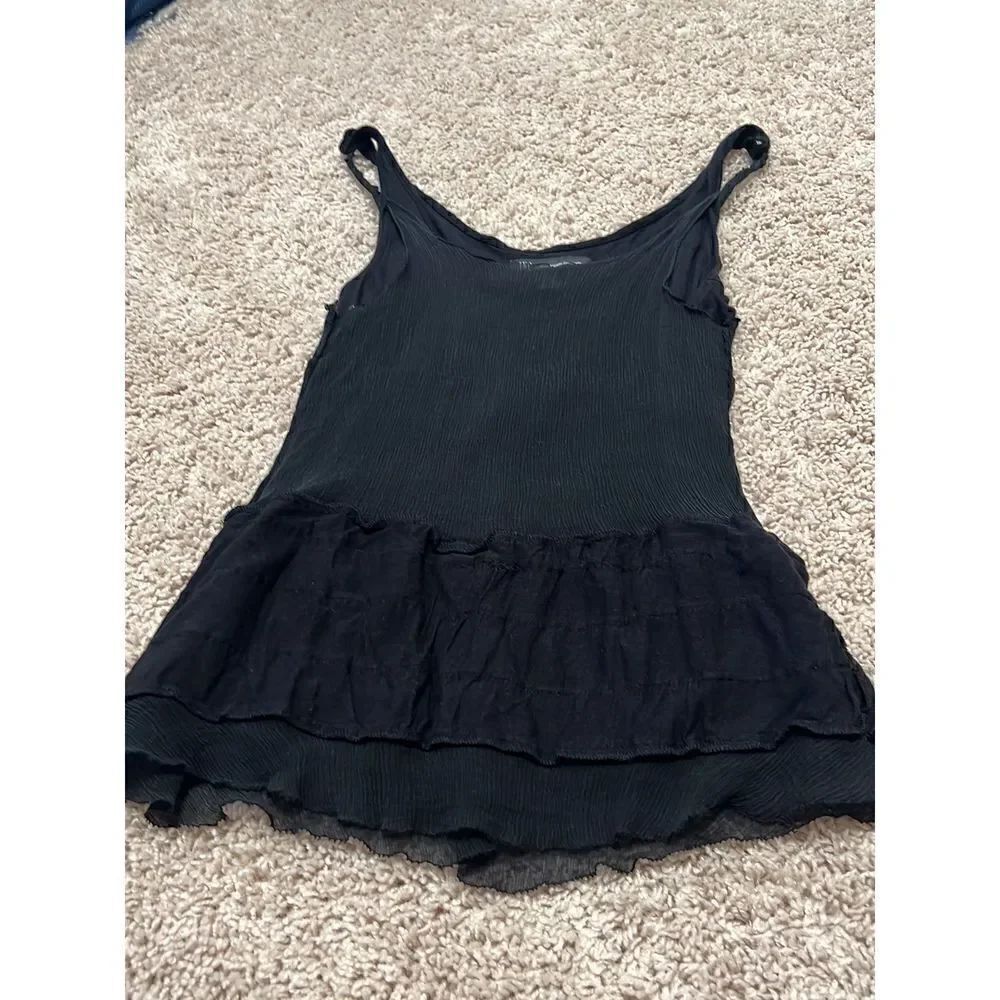 INC Crepe Tank Top Peplum Hem Double-Lined size 2